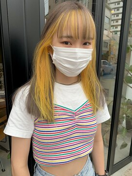 ヘアー アイス ルーチェ(HAIR ICI LUCE) フェイスフレーミング イエロー グレージュ 担当城倉
