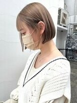 ヒート バイ アンカットラウンジ 渋谷(HEAT by UNCUT&LOUNGE)&nbsp;ダブルカラー/切りっぱなしボブ/ケアブリーチ/グレージュカラー