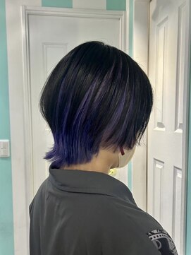 マティーナ ヘアー 池袋(Matina hair) 【ショートウルフ×ブラック×パープル】20代30代40代50代