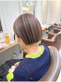ミニボブ 白髪ぼかしハイライト グレージュ【横浜】k