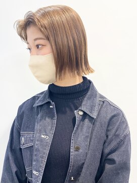 モリオフロムロンドン 松戸店(Morio from London) 【松戸　石山】ハイトーン切りっぱなしボブ外ハネミニボブ