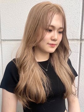 パーク 福岡天神西通り店(parc) ハイトーンベージュ　顔周りカット　前髪なし　韓国ヘア　20代