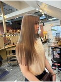 ケアブリーチミルクティーベージュカラーレイヤーカット韓国ヘア
