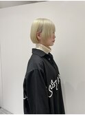 【湯田】ホワイトベージュハイトーンミニボブ