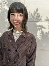 ナルーヘア(nalu hair) 外はねボブとオリーブカラー