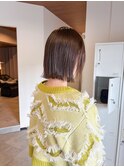 切りっぱなしボブ×グレージュ