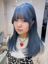 テトラ バイ ネオリーブ 横浜西口店(tetra by neolive)&nbsp;水色アイスブルー冬髪ブリーチレイヤー横浜20代N