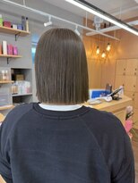 ヘアースペースブルーム プリュス 石橋店(HAIR SPACE BLOOM plus) 石橋阪大前/タッセルボブ/白髪ぼかし/若見え/オリーブグレージュ