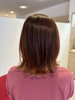 アズールサン 草加西口店(azule-sun)&nbsp;インナーカラー,ブロンド×ボルドーピンク,レイヤーボブ【草加】