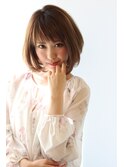 30代40代に人気エアリーボブ暗めカラーでも可愛い
