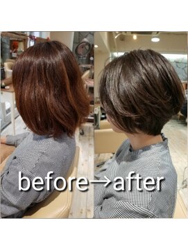 アナザースカイ (another sky) 前下がりショート×グレージュ