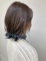 ヘアーポケットメリー(HAIR POCKET merry) 裾カラー×グレージュ×ブルー