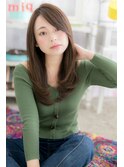アシンメトリー大人顔…カーキアッシュエレガントロングa1