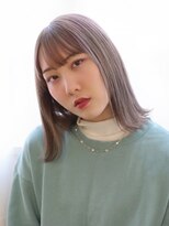 リリィ ヘアデザイン(LiLy hair design) Lilyミディアム/ミルクティーカラー外ハネスタイル