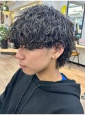 波巻きパーマメンズマッシュウルフツイストスパイラルパーマ