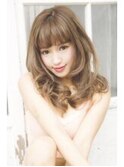 インナーグレージュ/マチルダボブ/前髪/ピンクベージュ/幡ヶ谷