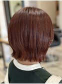ショートカットショートボブミルクティーベージュカラー前髪なし