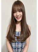 ベージュグレー黒髪レイヤーくびれヘア小顔10代20代30代40代