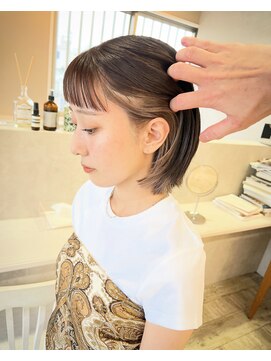 アスラン(ASLAN) 【aslan】ミニボブ/インナーカラー/ミルクティカラー