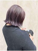 10代20代大人可愛いモテ髪外ハネボブ＊アッシュブラック秋色