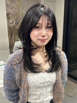 ソル ジングウマエ(SOL JINGUMAE) mayu//レイヤーウルフハッシュカットダークパープルラベンダー