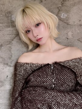 サイン 渋谷(SIGN) ショートボブレイヤーカットグレージュブリーチ無し