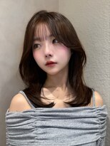 ミニウルフレイヤーカット顔周り前髪韓国ミディアムロング/銀座