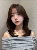 ミニウルフレイヤーカット顔周り前髪韓国ミディアムロング/銀座