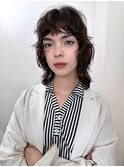 ハイライトカラーアプリコットオレンジくびれヘア