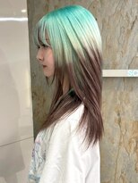 ソル バロール 表参道(SOL .valor)&nbsp;デザインカラー寒色系カラーライトブルーカラー顔周りレイヤー◆