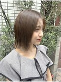 透明感グレージュ/ブリーチなし/大人ボブ/20代/30代ヘア