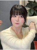 骨格補正重め前髪スタイル