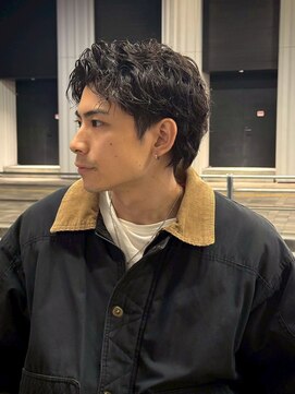 ヒロギンザ 銀座一丁目店(HIRO GINZA) ワイルドアップバング/強め波巻きパーマ/黒髪でも動く質感