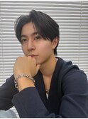 韓国アイドル風センターパートニュアンスパーマダウンパーマ