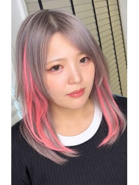 アース いわき店(HAIR&MAKE EARTH) ピンクフェイスフレーミング×グレージュ