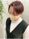 前下がりショート、ハンサムショート、ピンクベージュ