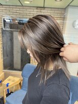 ラフ(LAFF)&nbsp;#バレイヤージュ#グレージュカラー#ボブウルフ#ココアベージュ