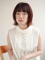 ムク 甲府(muku.)&nbsp;ミディアムヘア/斜めバング/グレージュカラー/甲府駅