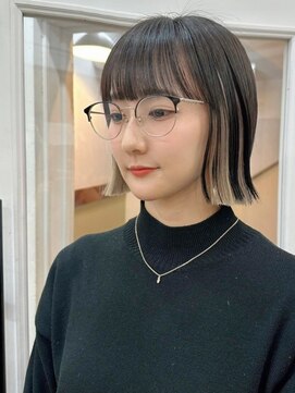 ハニー 町田(HONEY) 切りっぱなしワイドボブ　ツートーンカラー　インナーブリーチ