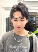 【白石】メンズカット/ブルーハイライト/青髪/短髪ショート
