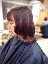 リノショアーズ 元町店(RINOSHORES)&nbsp;大人美人外ハネボブパープルアッシュ前髪小顔カットモテ髪