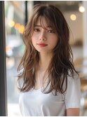 ブルーカラーワインレッドお団子ヘアフィッシュボーン
