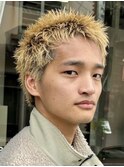スパイキーショートメンズマッシュツイストパーマツーブロック