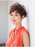 ☆ホワイトグレージュミニウルフデジタルパーマチェリーブラウン