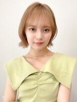 レア 表参道(L'ea)&nbsp;くびれヘアアプリコットオレンジ夏ヘアハイライトカラー