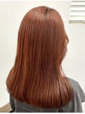 20代30代40代大人可愛い秋オレンジカラー髪質改善トリートメント