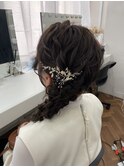 サイド編みおろしヘア