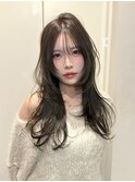 オリーブベージュ 韓国ウルフ 韓国レイヤー