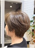 好感度アップ！ショート明るい白髪染め白髪ぼかし