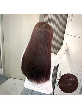 ミエルヘアーエスト 新宿店(mielhair est) ブリーチ無し◎ REDブラウン